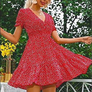 *never worn* Ditsy Floral Shirred Waist A-Line Dress